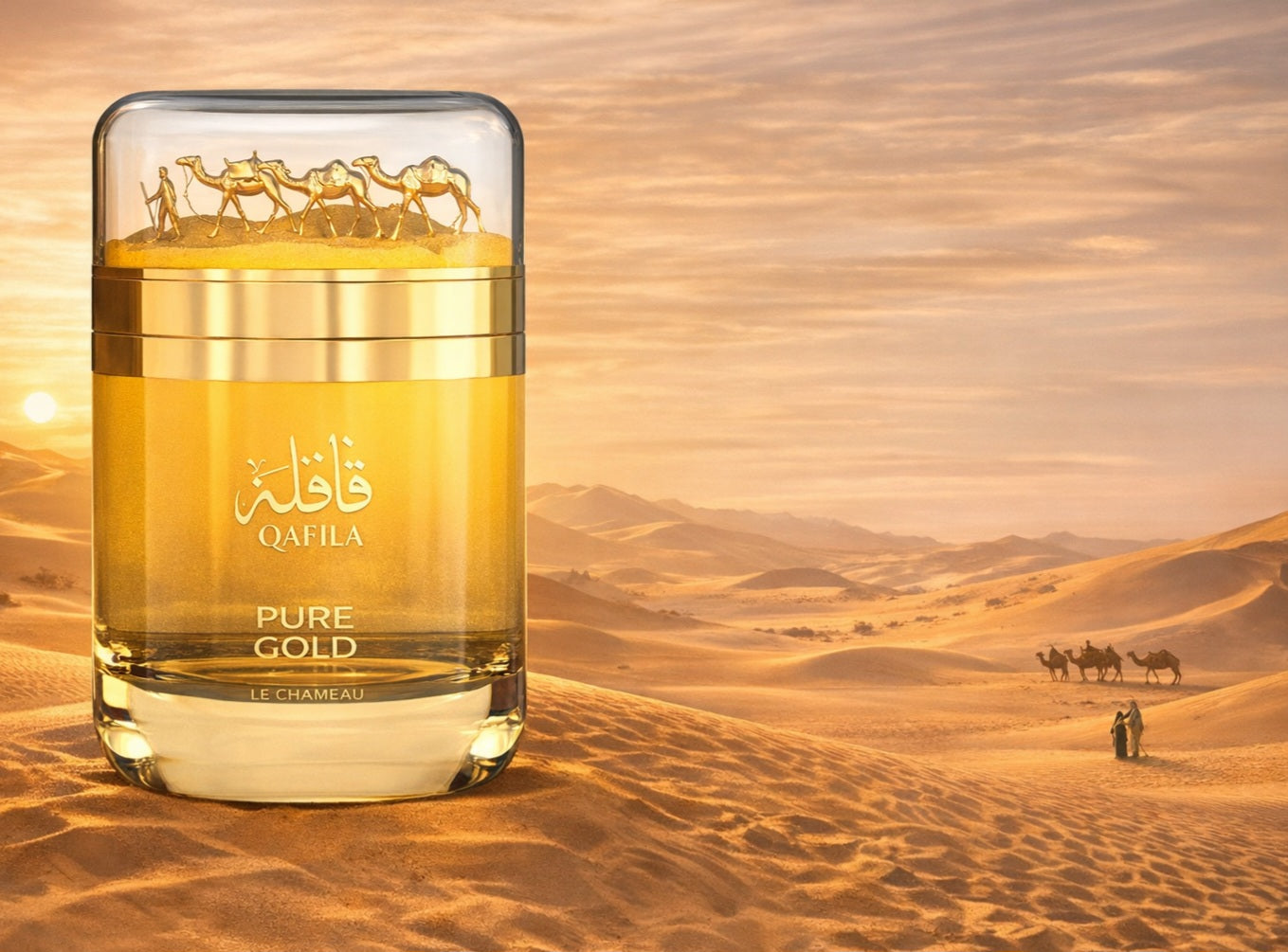 Qafila Pure Gold Le Chameau | Premium Oud, Amber & Musk | Strong Long‑Lasting Arabic Perfume 100ml
