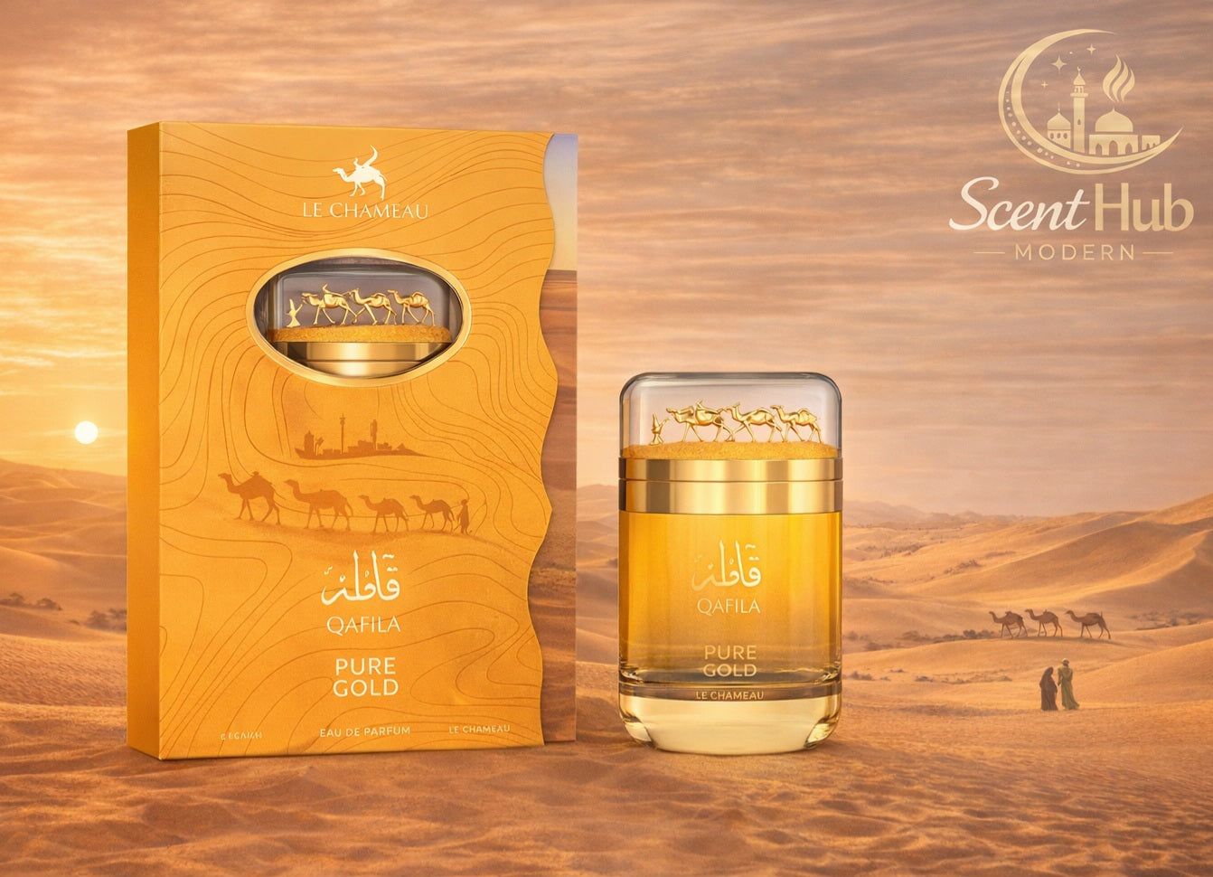 Qafila Pure Gold Le Chameau | Premium Oud, Amber & Musk | Strong Long‑Lasting Arabic Perfume 100ml