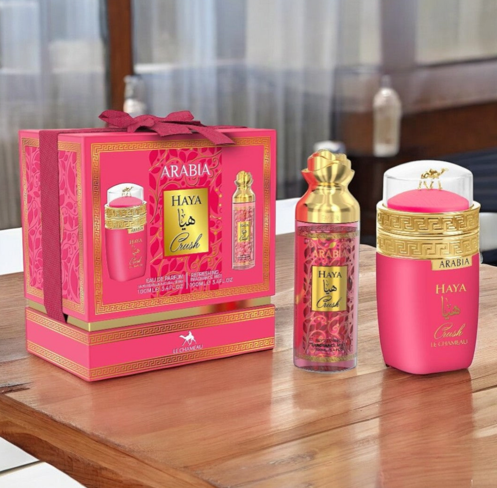 ✨ Arabia Haya Crush Gift Set — 100ml EDP & 100ml Body Spray (Sweet, Modern, Long‑Lasting Fragrance)