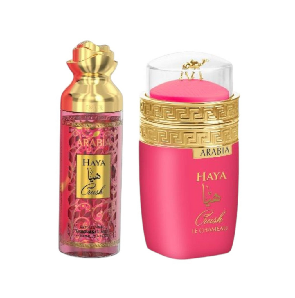 ✨ Arabia Haya Crush Gift Set — 100ml EDP & 100ml Body Spray (Sweet, Modern, Long‑Lasting Fragrance)