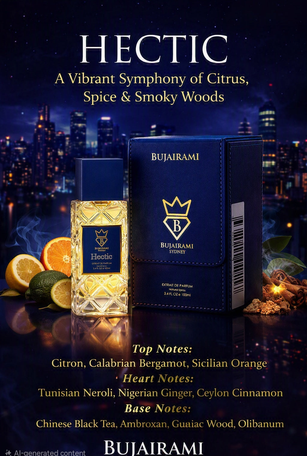 Hectic Extrait de Parfum 100ml – Inspired by Louis Vuitton Imagination | Citrus, Ginger & Black Tea Luxury Fragrance