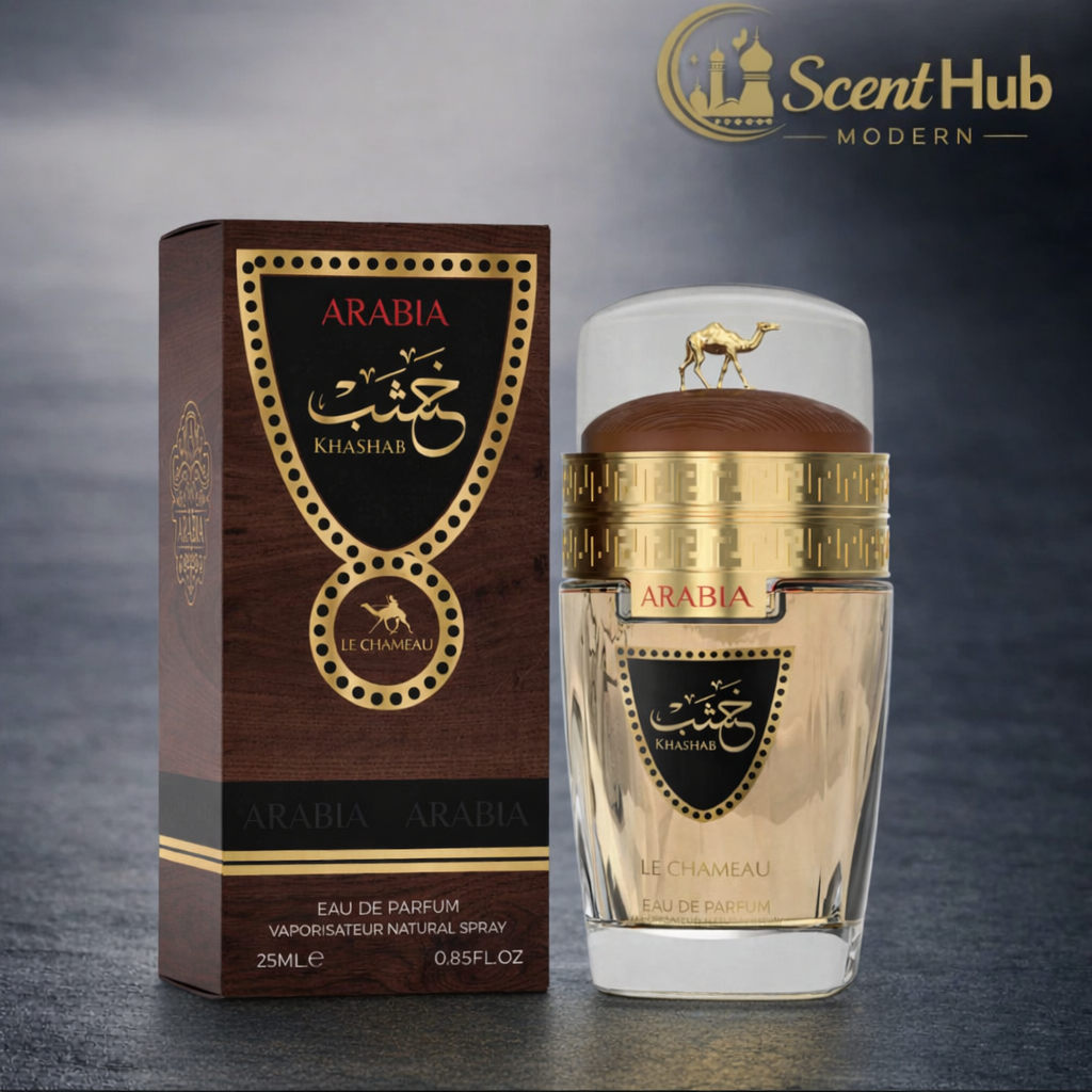 ✨ Arabia Khashab — 25ml Travel Size Perfume (Deep, Woody, Long‑Lasting Masculine Fragrance)