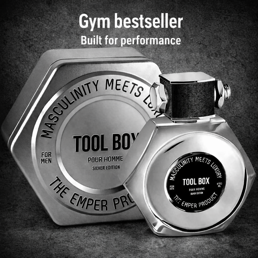 TOOL BOX Silver Edition Pour Homme | Men’s Fragrance 100ml | Gym Bestseller Cologne