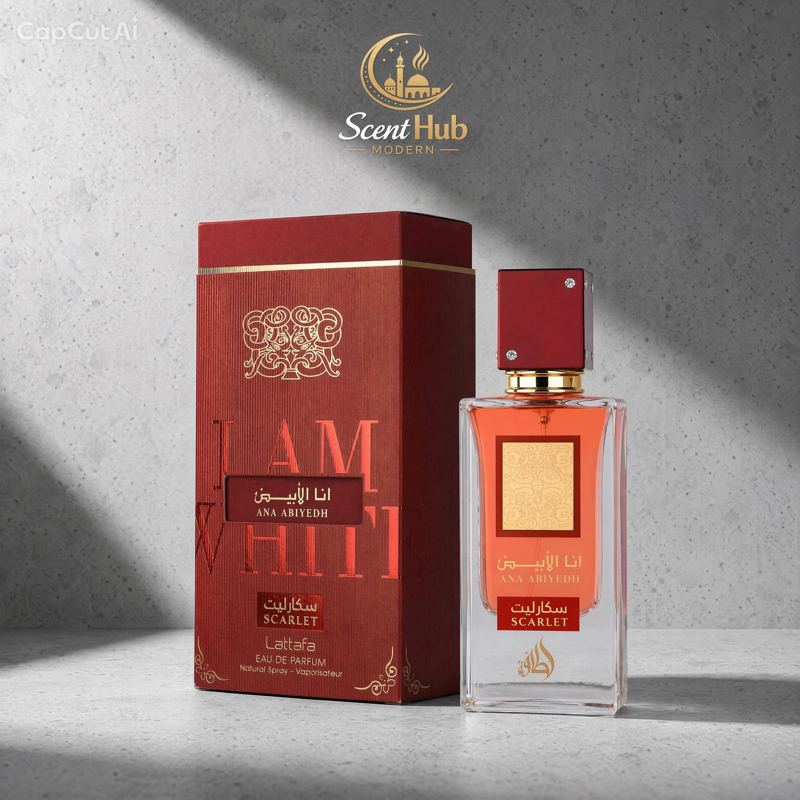 Ana Abiyedh Scarlet – Lattafa
Eau de Parfum • 100ml